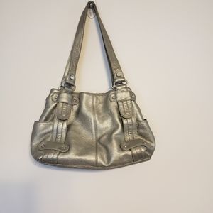 Tignanello metallic silver shoulder bag